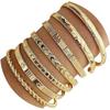 Gold Bangle Bracelets For Women, 14k Gold Plated Multi Layer Stackable Cuff Bracelet Set, Trendy Elegance Charms Non Tarnish Minimalist