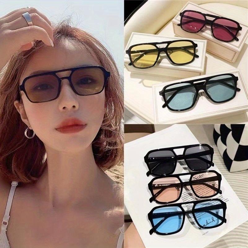 Retro Double Beam Sunglasses Summer Outdoor Protection Fashion Men's and Women's Glasses