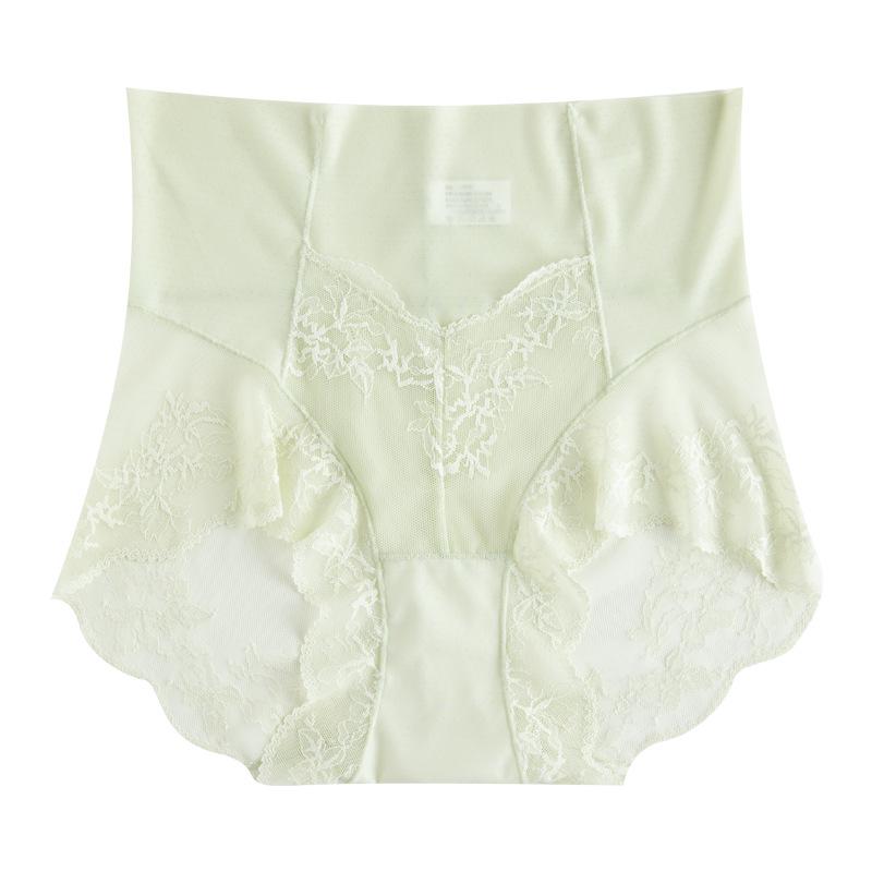 Women's High Waist Lace Trim Tummy Control Panties - Sexy, Comfortable, Breathable Cotton Crotch Triangle Design