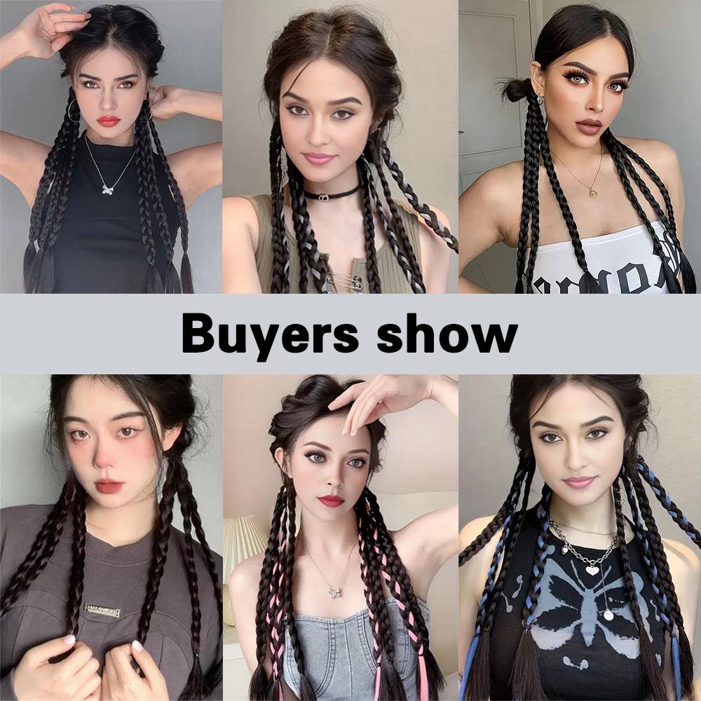 XINRAN 1 шт. синтетическая лента плетеные эластичные накладные волосы для хвоста длинные прямые косички парик для женщин косплей вечеринка одежда