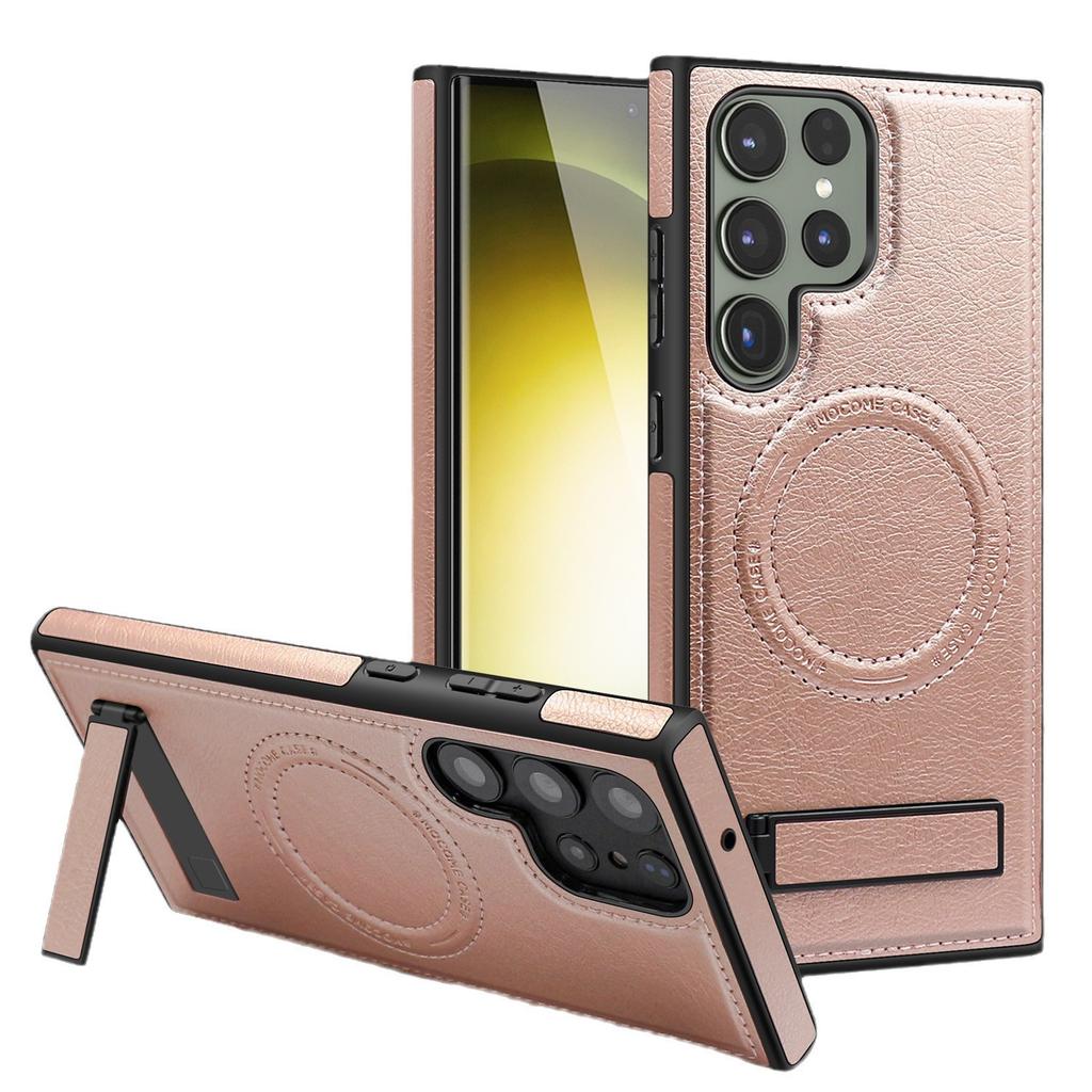 Кожаный чехол Crystal Shield, подходит для Samsung S25 EDGE, высококачественный кожаный чехол для мобильного телефона с магнитной фиксацией, S24ultra, скрытая подставка