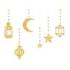 6Pcs Eid Mubarak Islamic Muslims Party Supplies Glittering Banners Star Moon Hanging Ornaments Ramadans Festival Decors