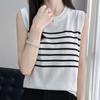 Женская майка в полоску MODERN NEW SAGA летняя футболка без рукавов вязаный топ жилет женский с круглым вырезом
