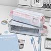 Large Capacity Pen Bag Polka Dot Design Pencil Pouch Kawaii Stationery Bag  School Office Supplies