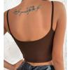 Fish Bone Diamond Tank Top U Neck Breast Crop Tops Women Summer Camis Solid Color Camisole Fashion Tube Female Sleeveless Cropped Vest Y2K Clothes