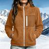 Женская куртка с длинным рукавом на молнии с воротником-лацканами и карманами для повседневной носки