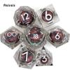 7 шт., прозрачные кубики из смолы с белыми цифрами и острыми краями, многогранные кубики, подходящие для ролевых ролевых игр, настольная игра