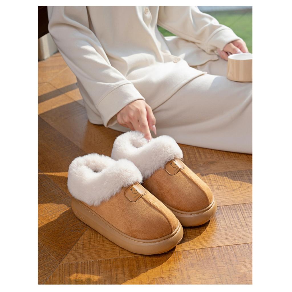 Сумка на каблуке Хлопковая обувь для женщин Осенью и зимой, Теплый дом, Толстоподошвенные плюшевые хлопковые тапочки для женщин Ношение сноубутсов