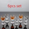 Shot Glass Set 6pcs Small Wine Glass Creative European Retro Exquisite Wineware Drinking Cup Diamond Painting Mini Glass Cup Set