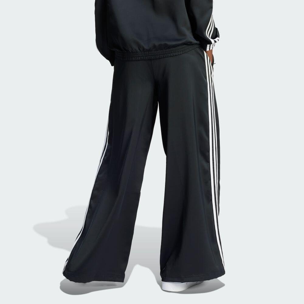 Adidas Originals Striped Elastic Wide Leg Casual Pants Women Bottoms Black IU2520