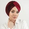 Омбре Градиент Повязка на Лоб Крест Тюрбан Шапка для Женщин Легкая Эластичная Повязка на Голову с Внутренней Хиджаб Шапкой Повседневная Носка Пациенты на Химиотерапии