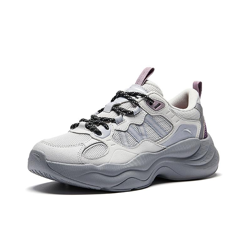 Anta PG Модный тренд Прочные Амортизирующие Низкие Кроссовки Папы Женские кроссовки Серый Серебристый Фиолетовый 122548840-5