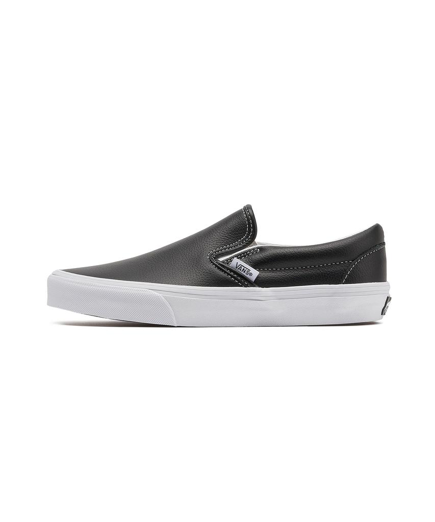 Классические слипоны Vans - (Натуральная кожа) черный:True White / Vn000Ct5Bpb1
