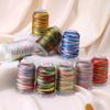 1Roll Hand String 18 Strands Handmade Rope Weaving Woven Rope Bracelet Gradient Stranded Thread Polyamide Fiber Colored Thread