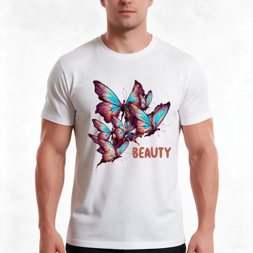 Enjoy The Beauty Of Butterflies Art Shirt Tshirt Summer Casual Cotton Tee Oversized Streetwear Tops Vintage Graphic Print