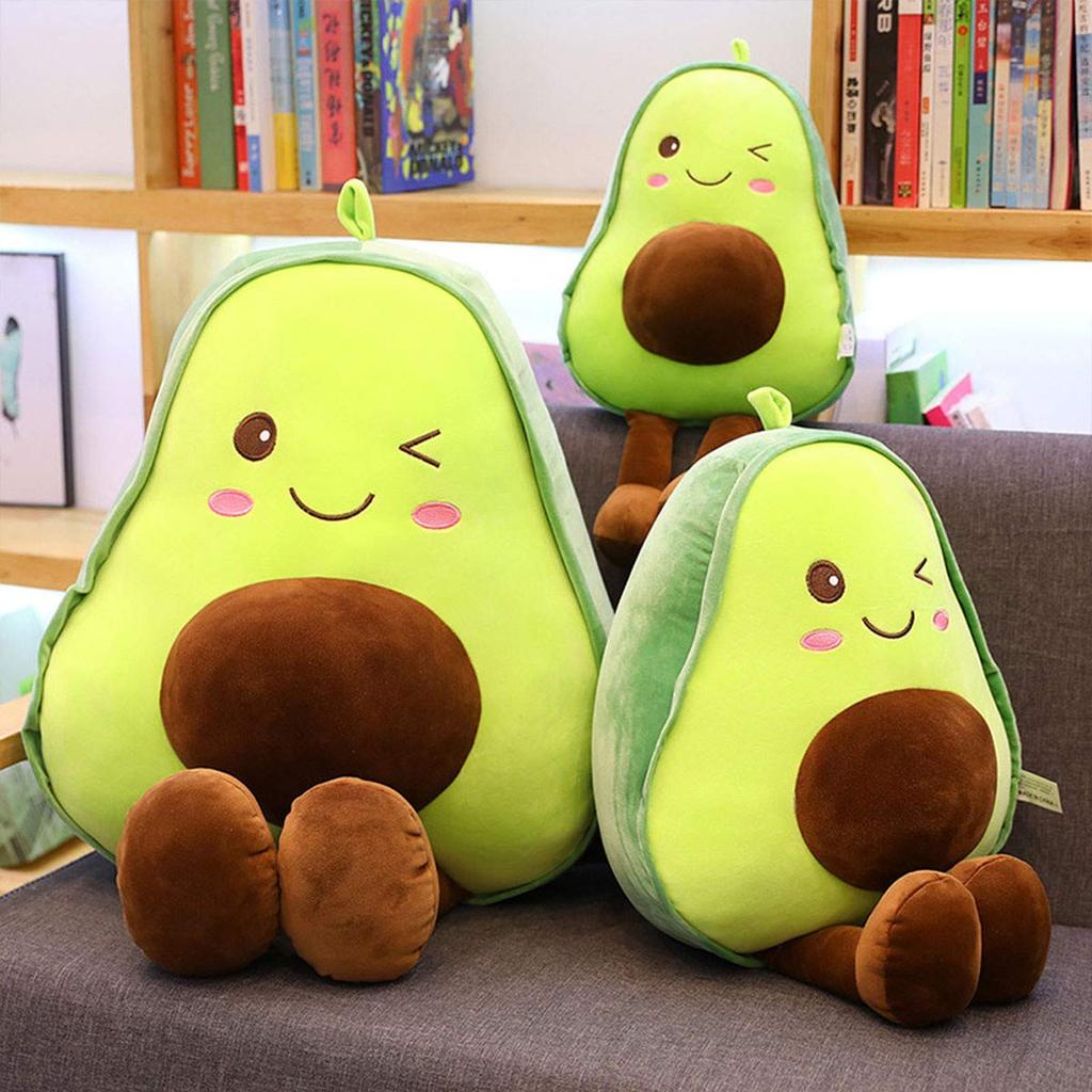 YYFRIEND Cute Plush Toy Fruit Stuffed Animal Doll Large Avocado Pillow Cartoon Food Kids Lovely Soft Chrismas Birthday Gift for Bedroom Living Room,