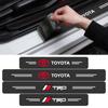 4Pcs Carbon Fiber Auto Door Threshold Waterproof Stickers Accessories For TRD Corolla Rav4 Auris Camry Yaris CHR