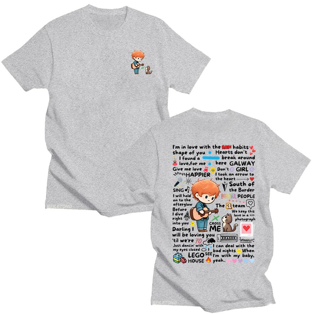 Футболка с рисунком граффити от Ed Sheeran, новая модная повседневная женская и мужская одежда, футболки Y2k, модная свободная уличная одежда, хлопковая футболка