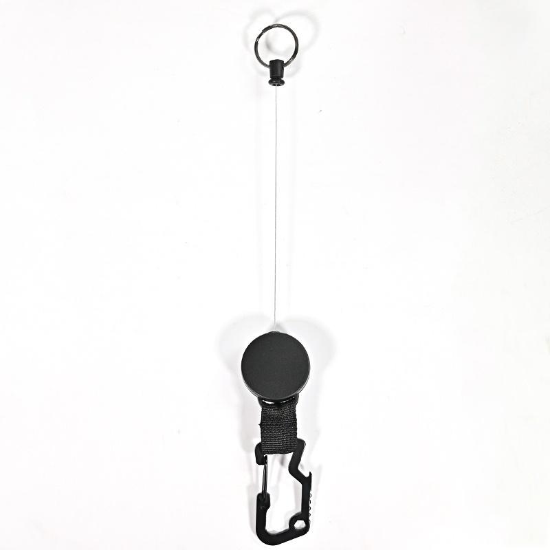 1PC Retractable Stainless Steel Silver Pull Ring Key Chain Recoil Key Ring Wire Rope Anti-lost Key Chain