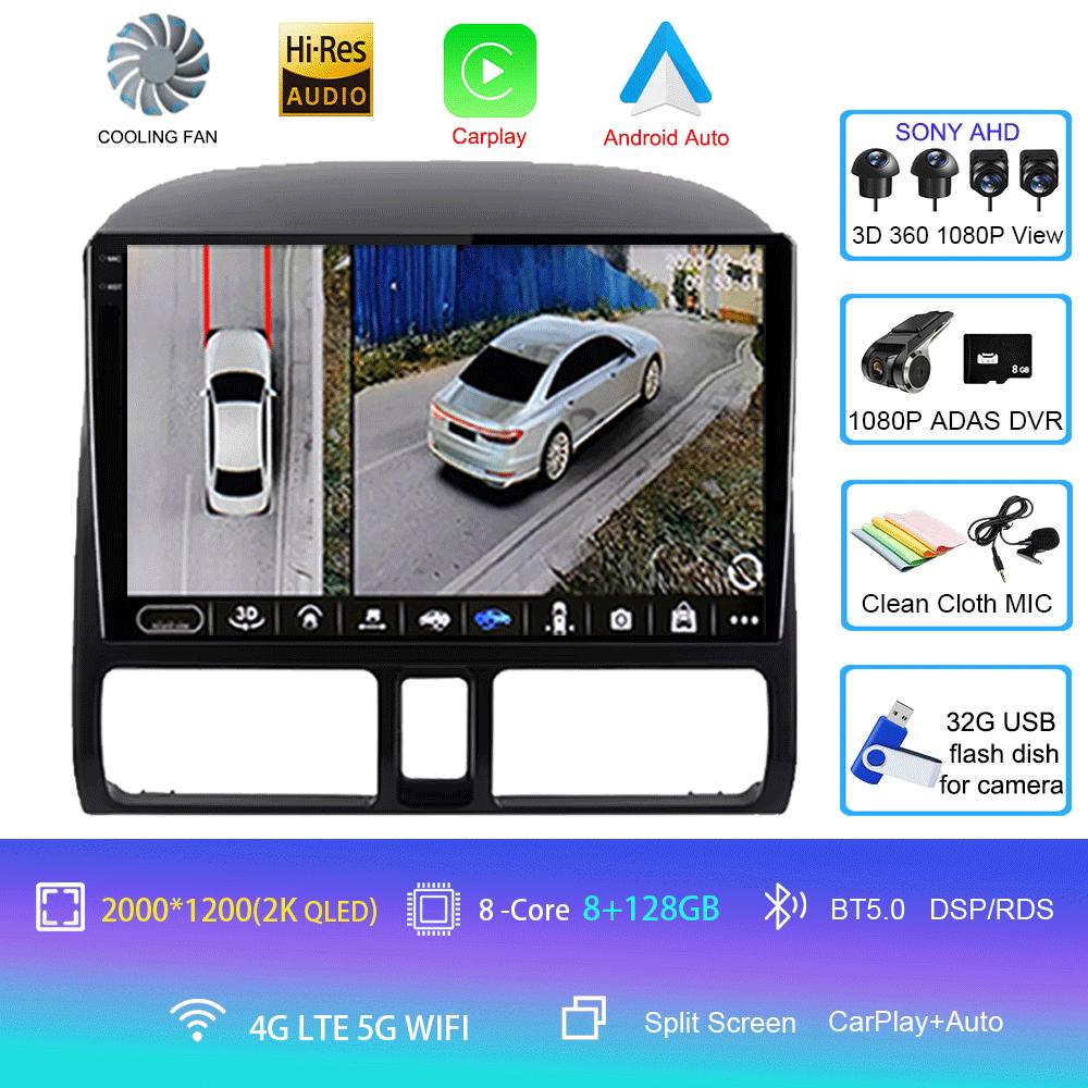 For Honda CR-V CRV 2001 - 2006 Android 14 Car Radio Multimedia Player OLED Screen Navigation GPS CarPlay Stereo 2 DIN Head Unit