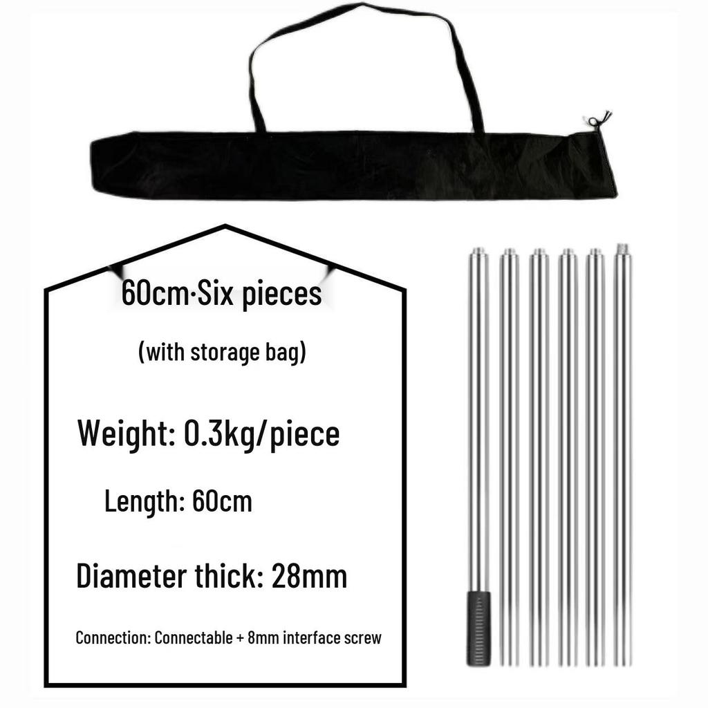 Утолщенная антискользящая нержавеющая телескопическая ручка для сачка для ловли крупной рыбы