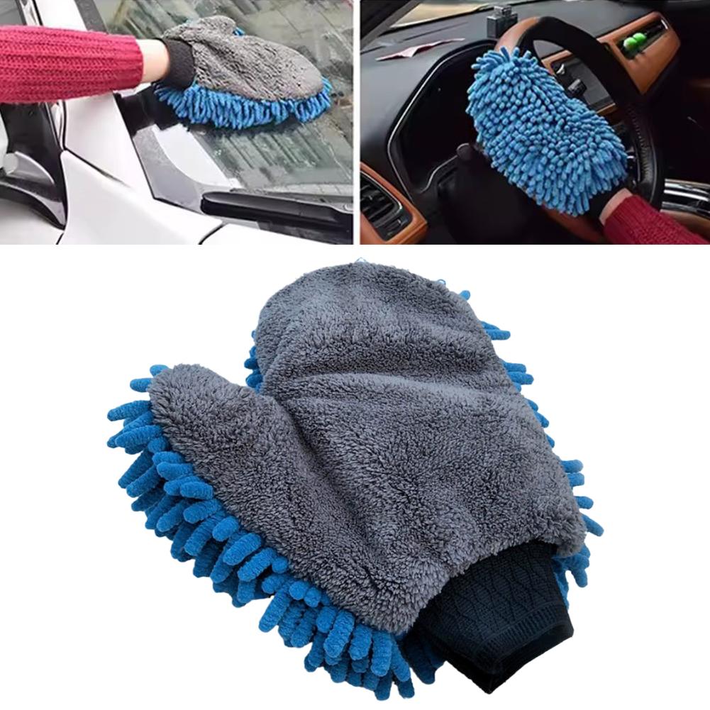 Microfiber Car Wash Double Sided Chenille Auto Glove Large Thicked Car Wash Mitt Cleaning Cloth Towel Microfiber Gloves Washing