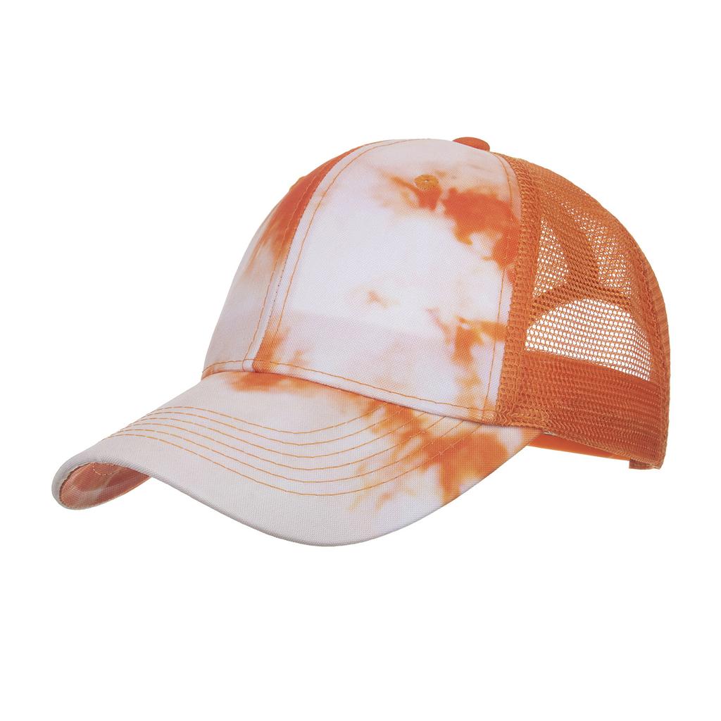 Spring and summer new tie-dye printing mesh cap baseball cap embroidery cap sun hat sun hat