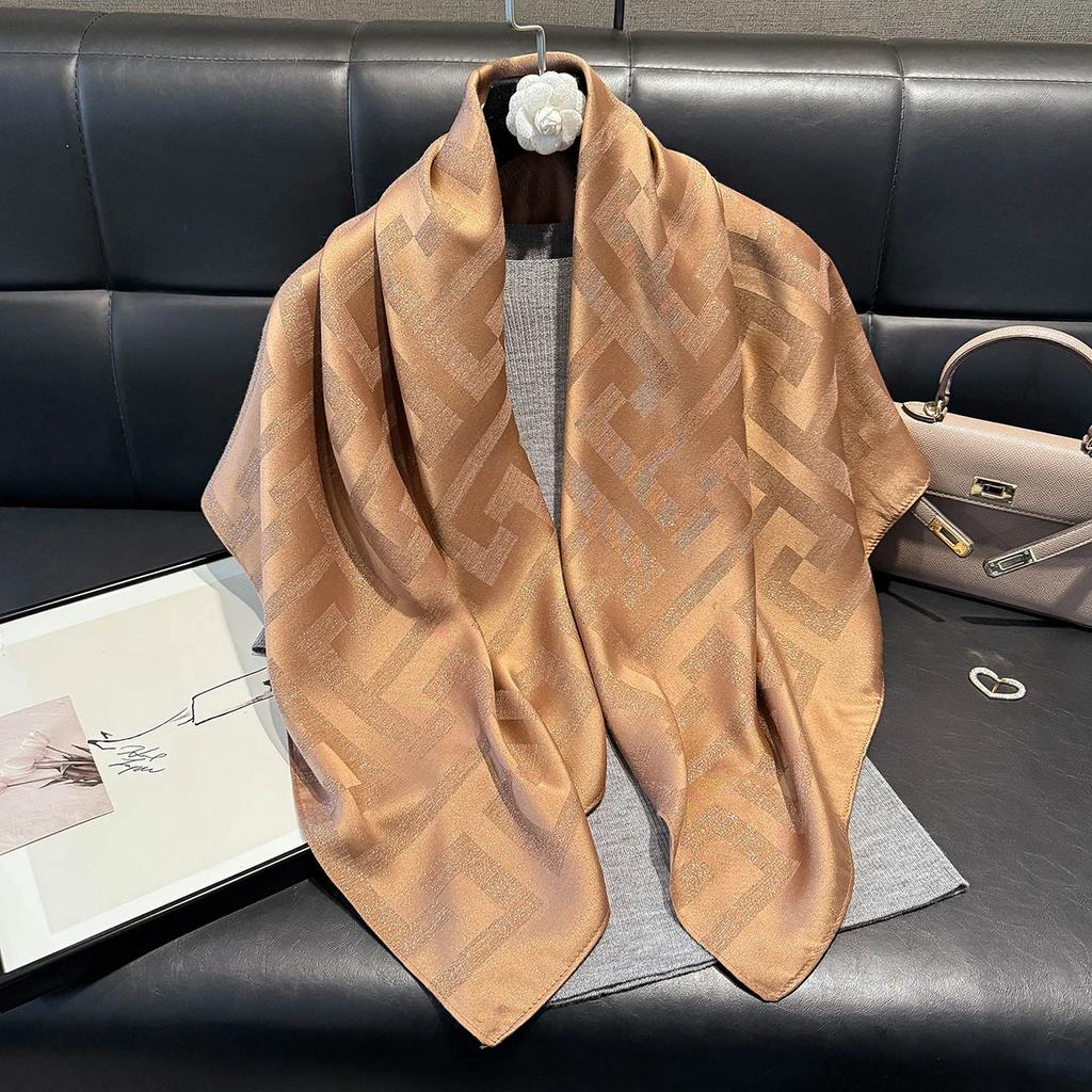 New Women Fashion Silky Kerchief Shawl Ethnic Travel Scarves Bufanda Jacquard Scarf Printed Decorative Summer Sun Protection