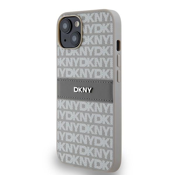 Dkny Dkhcp14Sprthsle Iphone 14 / 15 / 136.1 Beige Hardcase Leather Mono Stripe & Metal Logo