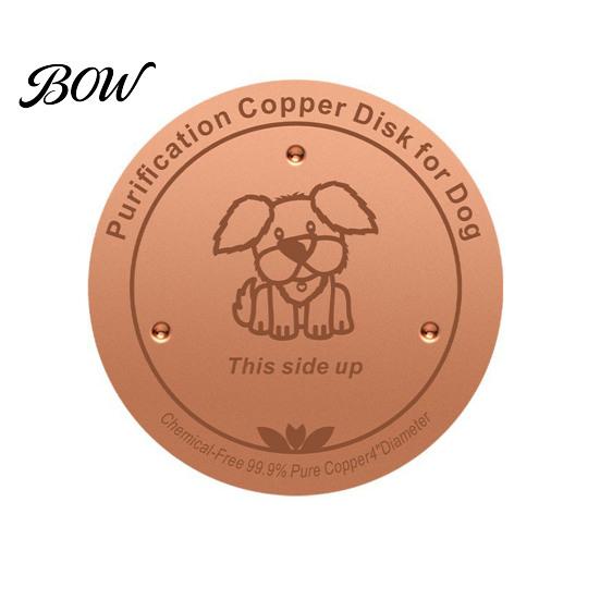 Natural Copper Water Purifier Disc Purification for Dog, 4-Inch Diameter Pure Disc, Dog Bowl with 3-Point Support