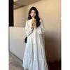 Women's Long-Sleeve Doll Collar Dress - French Chic White Fairy Style for Spring & Autumn