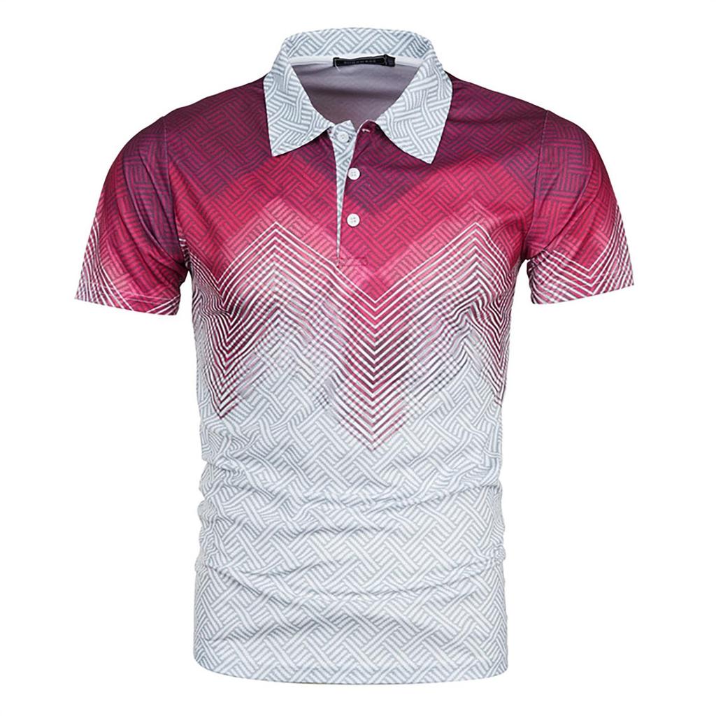 Новая мужская летняя модная повседневная рубашка-поло с 3D-принтом и лацканами, повседневный топ с коротким рукавом