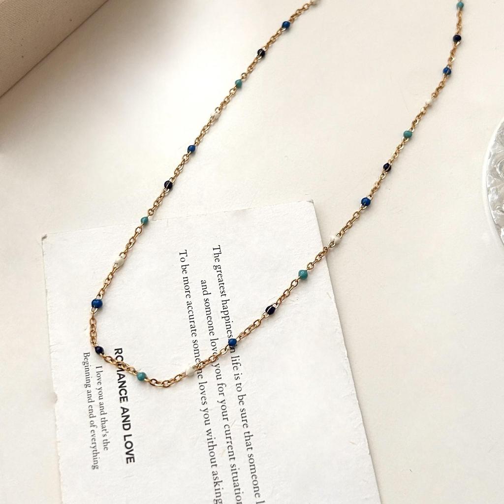 Ожерелье из натурального камня с бусинами для женщин - Роскошный чокер-цепочка на ключицу 2025