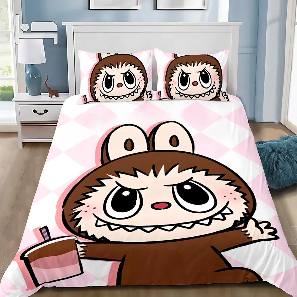 Милый 3D постельный комплект Labu из 2/3 предметов для спальни, Детский подарок, Подростковый, Взрослый, Микрофибра, Двуспальный, Пододеяльник на молнии, Декор комнаты