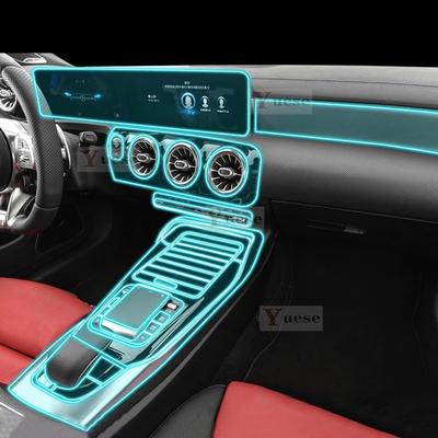 Для Mercedes Benz AMG CLA 34 45 - Прозрачная защитная пленка из ТПУ для центральной консоли салона автомобиля, наклейка против царапин