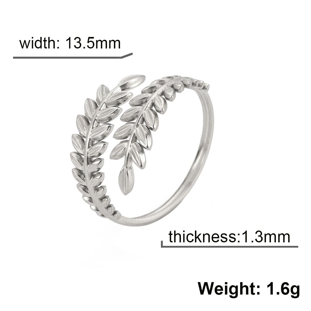 Cazador Ear of Wheat Leaves Open Rings for Women Stainless Steel Rings Jewelry Anniversary Birthday Wedding Gifts 2026 Trend