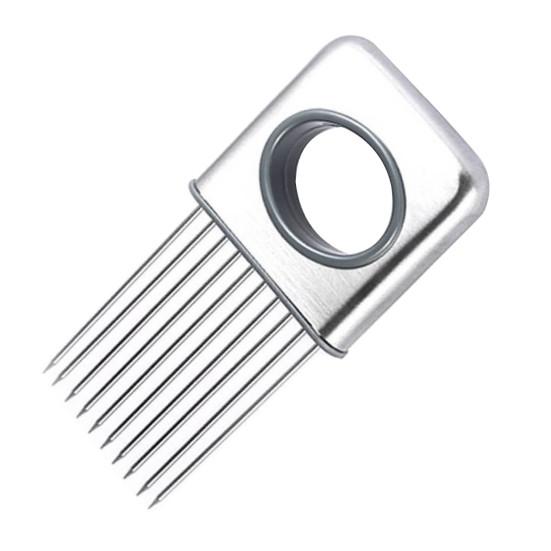 Держатель для нарезки лука из нержавеющей стали, слайсер для овощей, резак для картофеля, помидоров, лимона, кухонный измельчитель, вспомогательный инструмент, тендерайзер для мяса