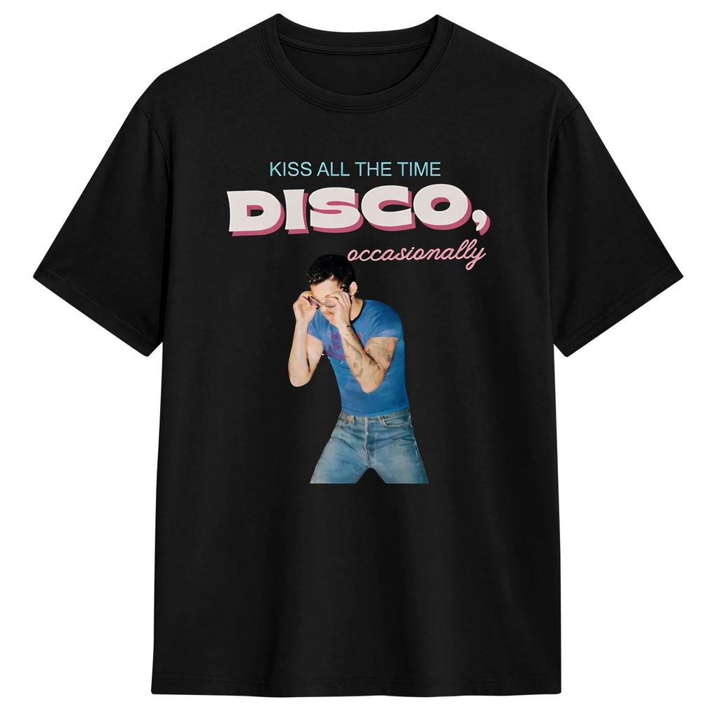 Oversized TShirt Summer Harry Style Kiss All The Time Disco Occasionally Disco Ball Love On Tour Trending Cotton TShirts