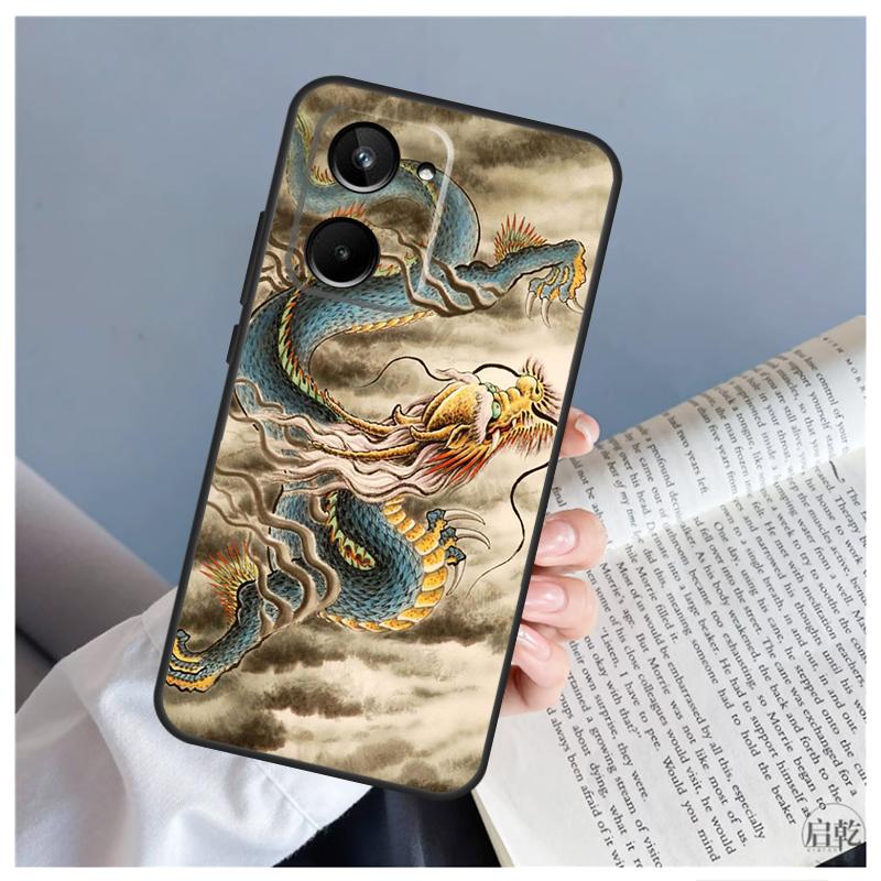 Чехол Китайский Дракон для Realme C55 C67 C53 C51 C35 C33 C31 C30 C25s C21Y GT Neo 5 GT5 9 10 11 12 Pro Plus