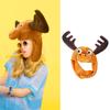 Lovely Moose Hat Plush Headgear Hat Fun Animal Costume Accessories Headwear for All Age Family Gathering Supply