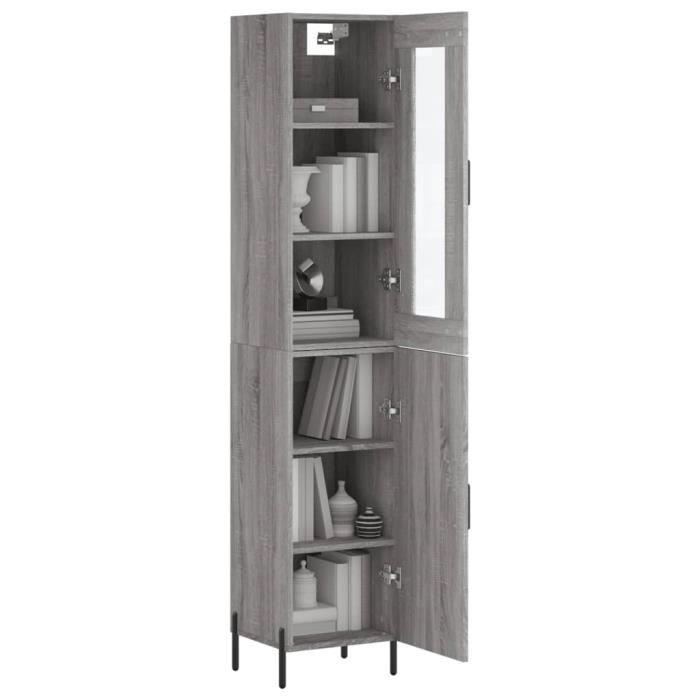 VidaXL Buffet haut Sonoma gris 34,5x34x180 cm Bois d'ingénierie 3199183