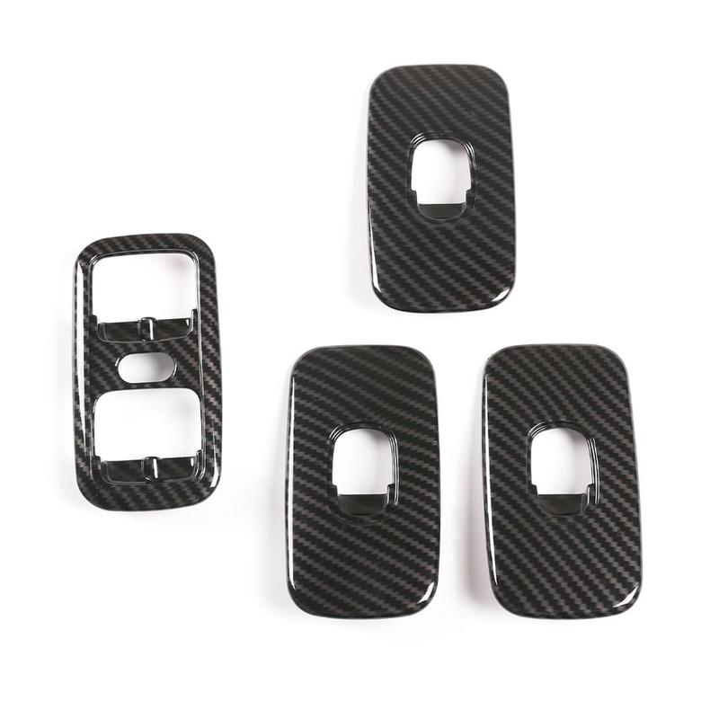 For Mercedes Benz G wagon G class W463 2007-10 ABS Silver/Carbon Fiber Texture Car Window Lift Button Frame Trim Car Accessories