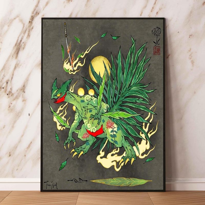 Lugia Ho-Oh Pokemon Unframed Canvas Painting Comic Themed Anime Wall Decor  Unique Collection Enhance Your Living Space