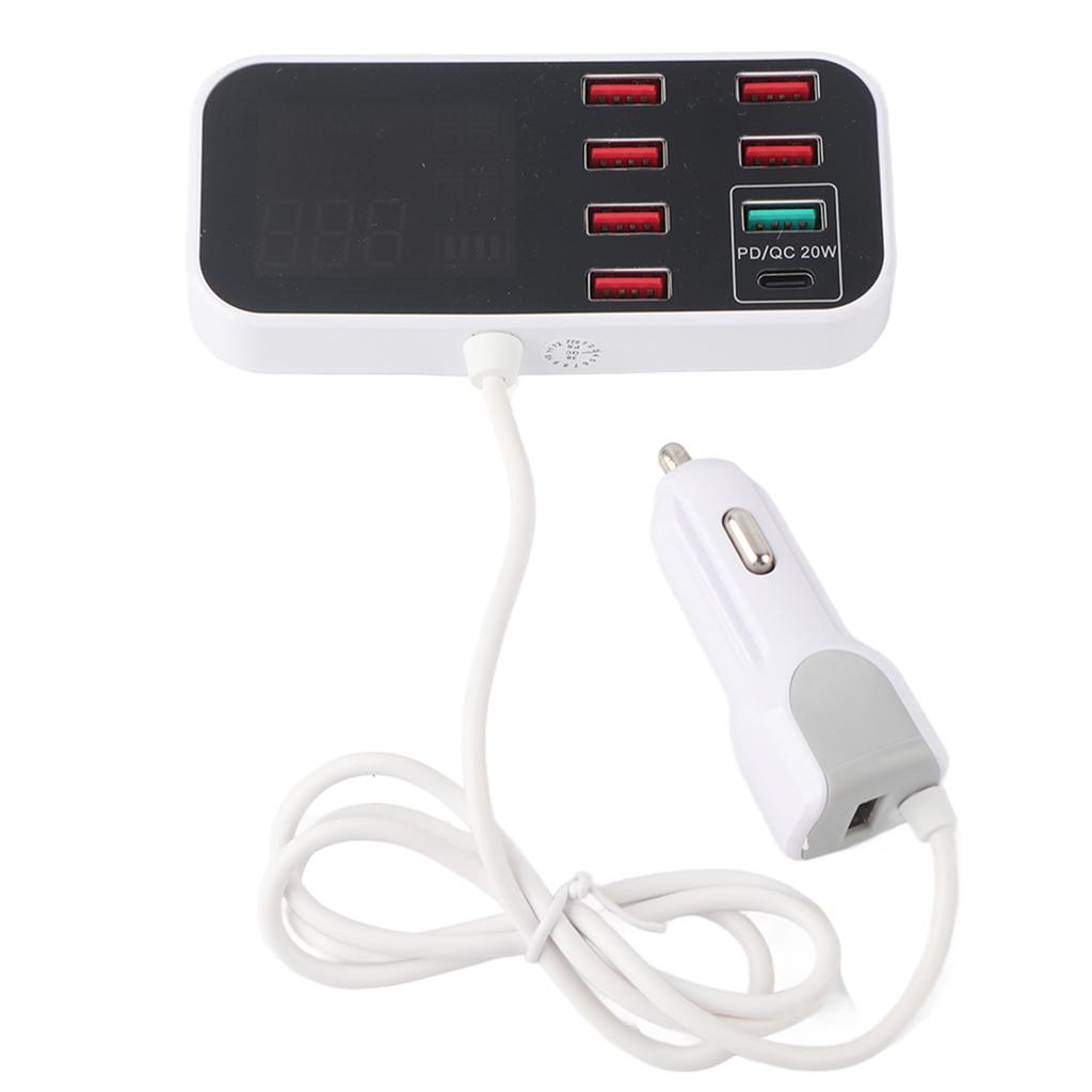 8 Ports Multiple USB Fast Chargers Charging Station Hubs Digital Display for IOS Android