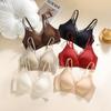 French seamless steel-rimless underwear women's small breasts gather lace soft support pull up beauty back comfortable bra cover