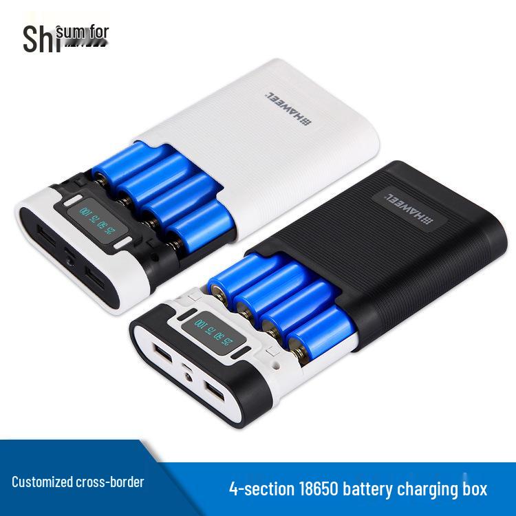 4-секционный корпус Power Bank для аккумуляторов 18650 с двумя USB, без пайки