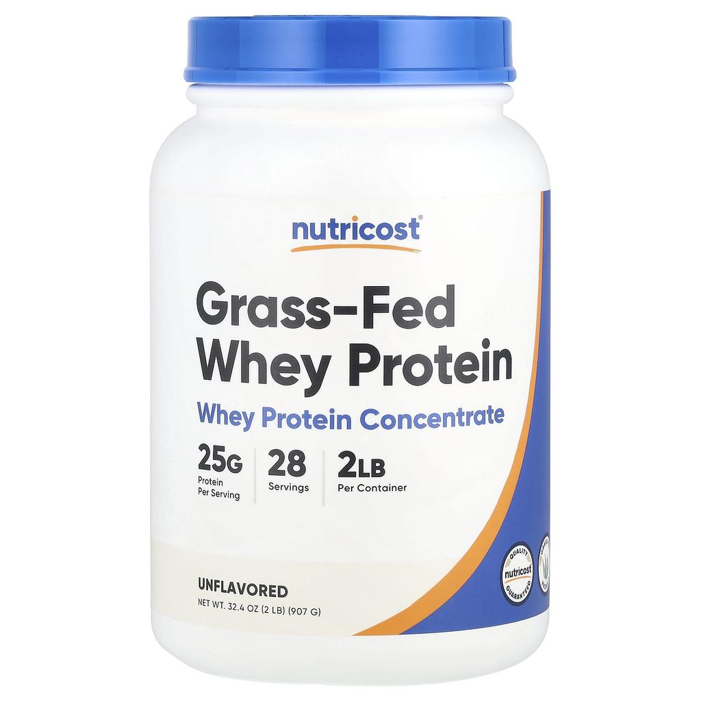 Nutricost Grass-Fed Whey Protein, Unflavored, 2 Lb (907 G)