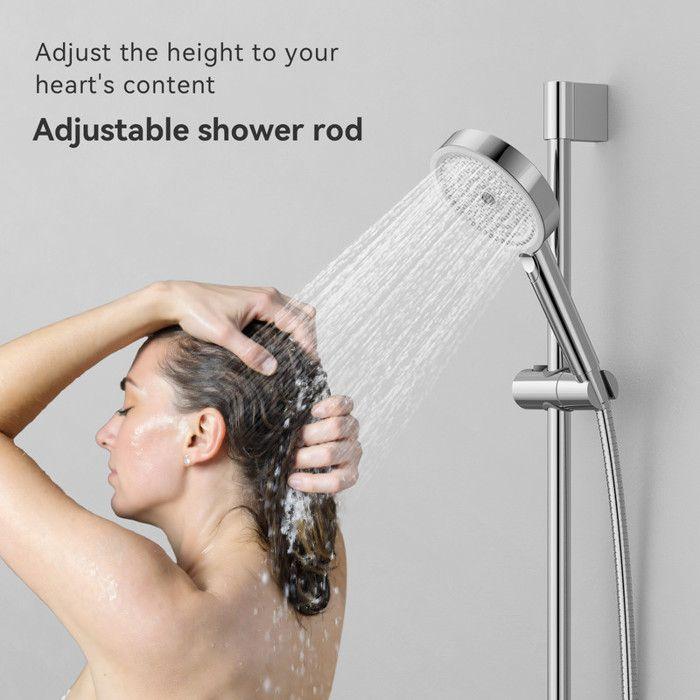 Barre de douche - DERW - Max - Chromé - Diamètre 22mm - Installation facile