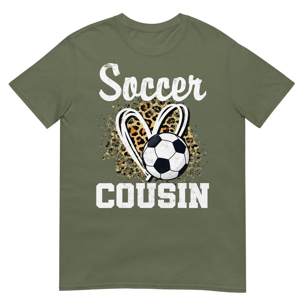Soccer Cousin Leopard Heart Tshirt