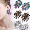 CHOSUR Women Fashion Exaggerated Faux Ear Stud Crystal Rhinestone Earrings Jewelry